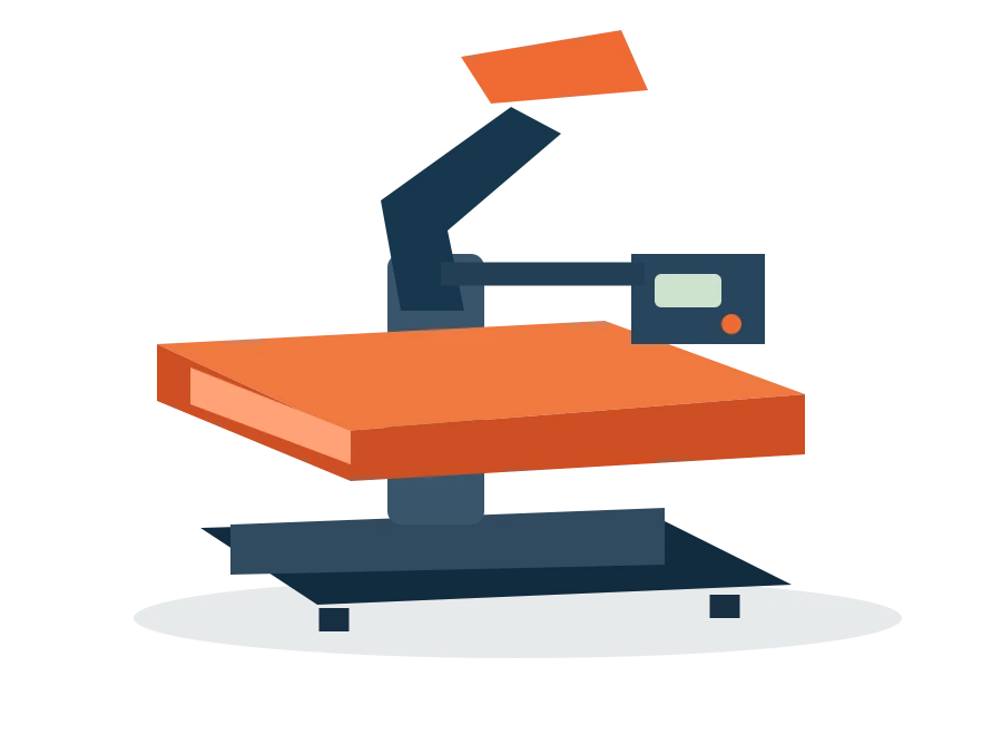 Presse à chaud plate — illustration